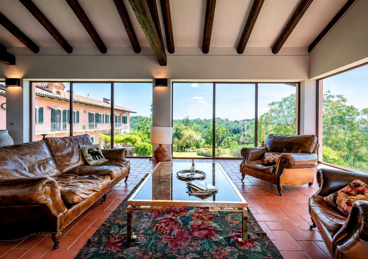 A sitting room at Bric del Vento, Soglio