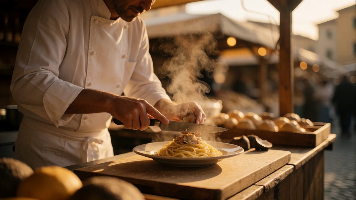 The historic truffle fair in Moncalvo — detail